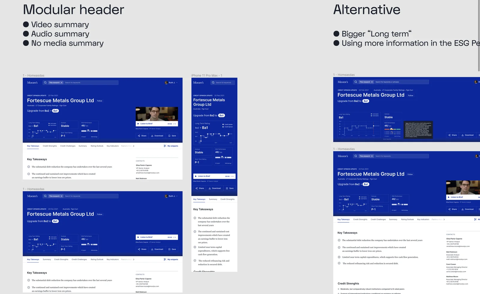 A modular header and an alternative