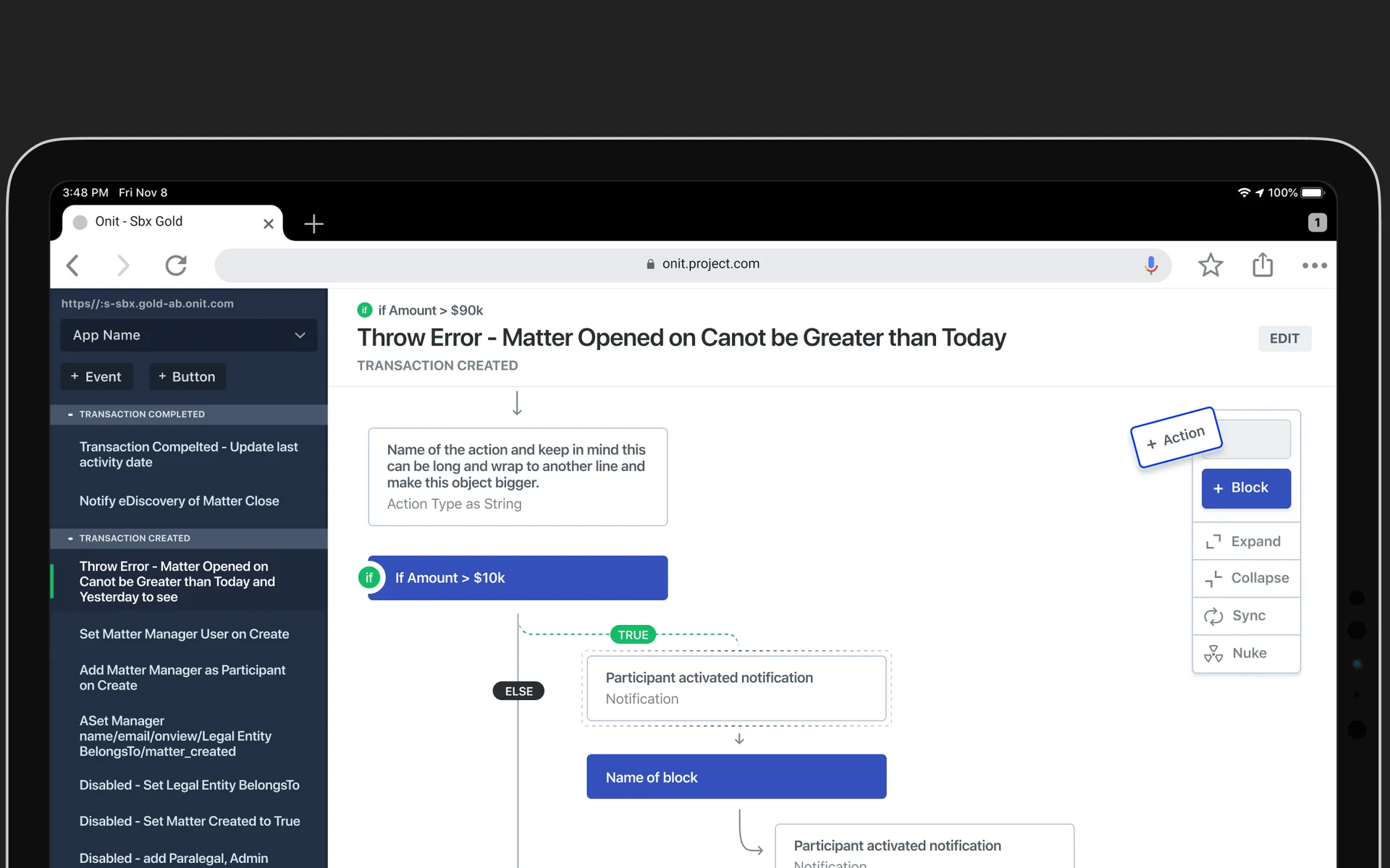 Onit Process Builder