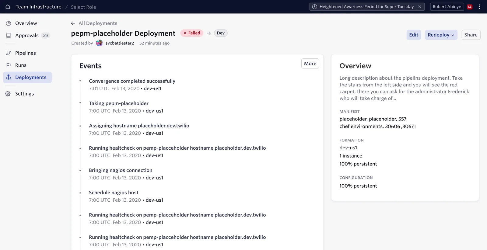 A deployment inside the team’s view